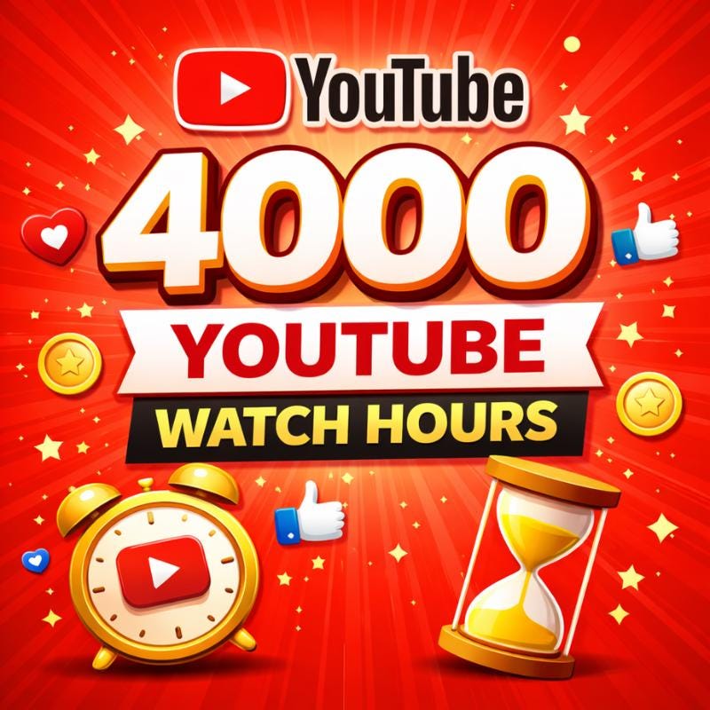 YouTube watch time 4k hour free 20k view 200 subscribe
